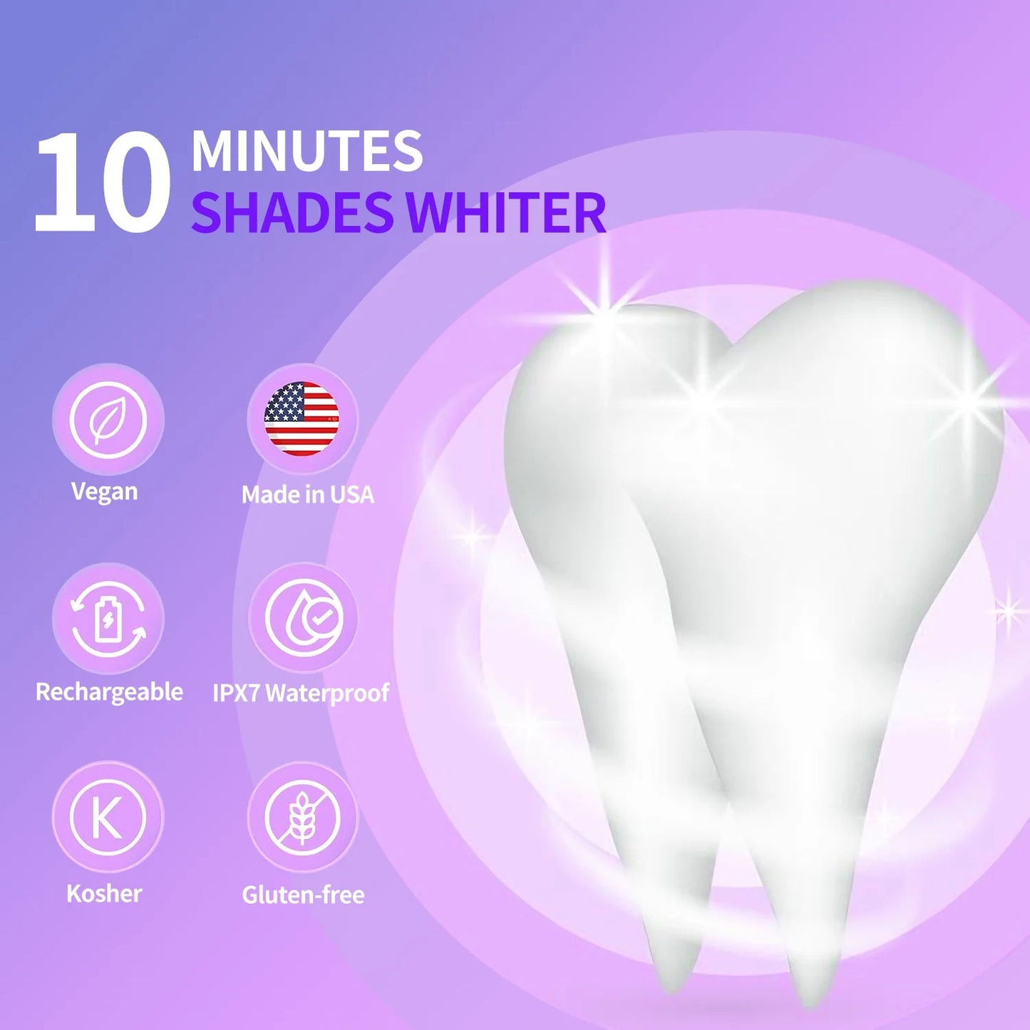 Ultimate Teeth Whitening Kit with 28 LED Light, 4X 3ML 35%CP Teeth Whitening Gel, 1X 4ML Teeth Whitening Pen, 10 Min, Remove 10 Years of Stains